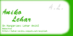 aniko lehar business card